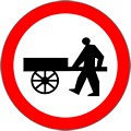 Zakaz wjazdu z wózkami ręcznymi