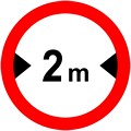 Zakaz wjazdu pojazdów szerszych, niż określono na znaku (tu: 2 m)