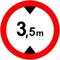 Zakaz wjazdu pojazdów wyższych, niż określono na znaku (tu: 3,5 m)